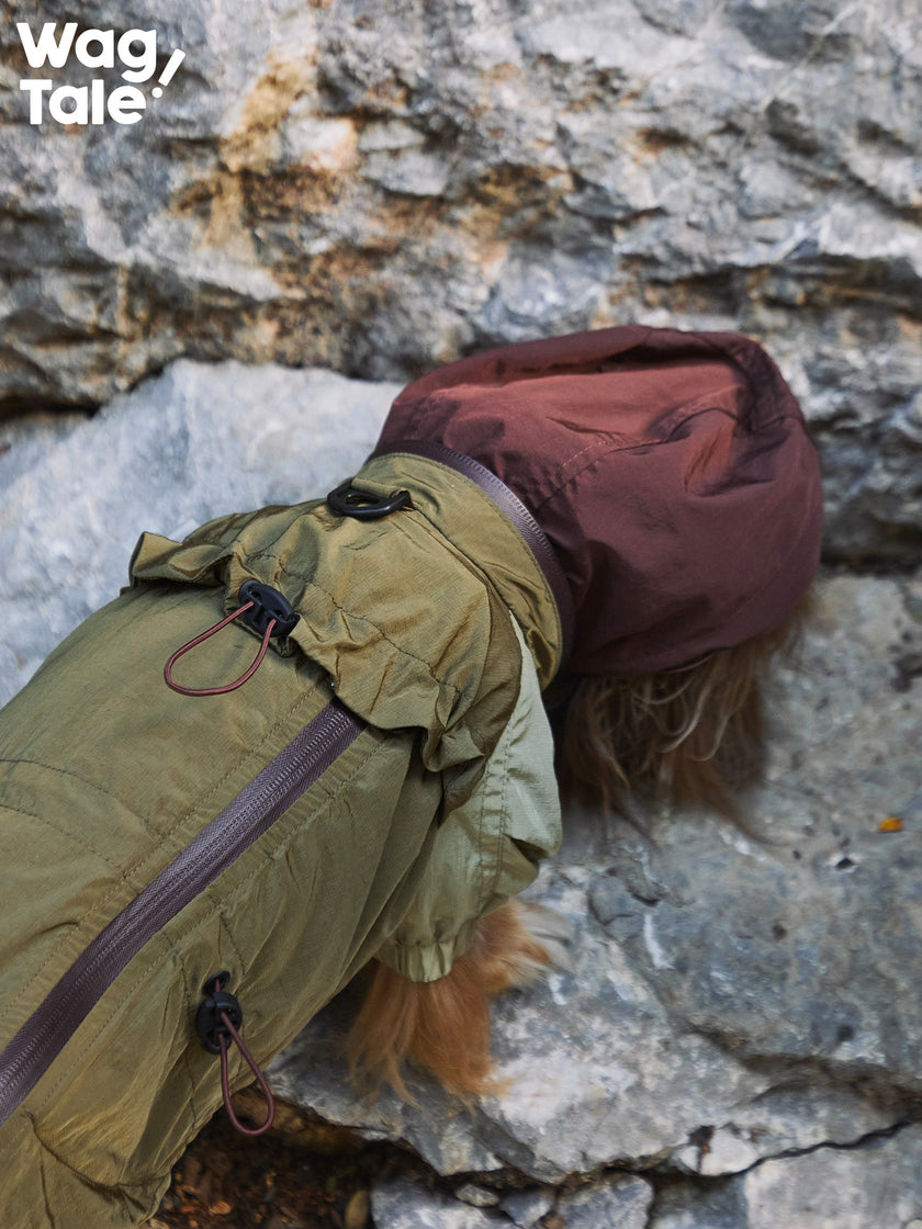後ろ足ジップオフデザイン 超軽量 防水 マウンテンパーカー (犬用) 1008
